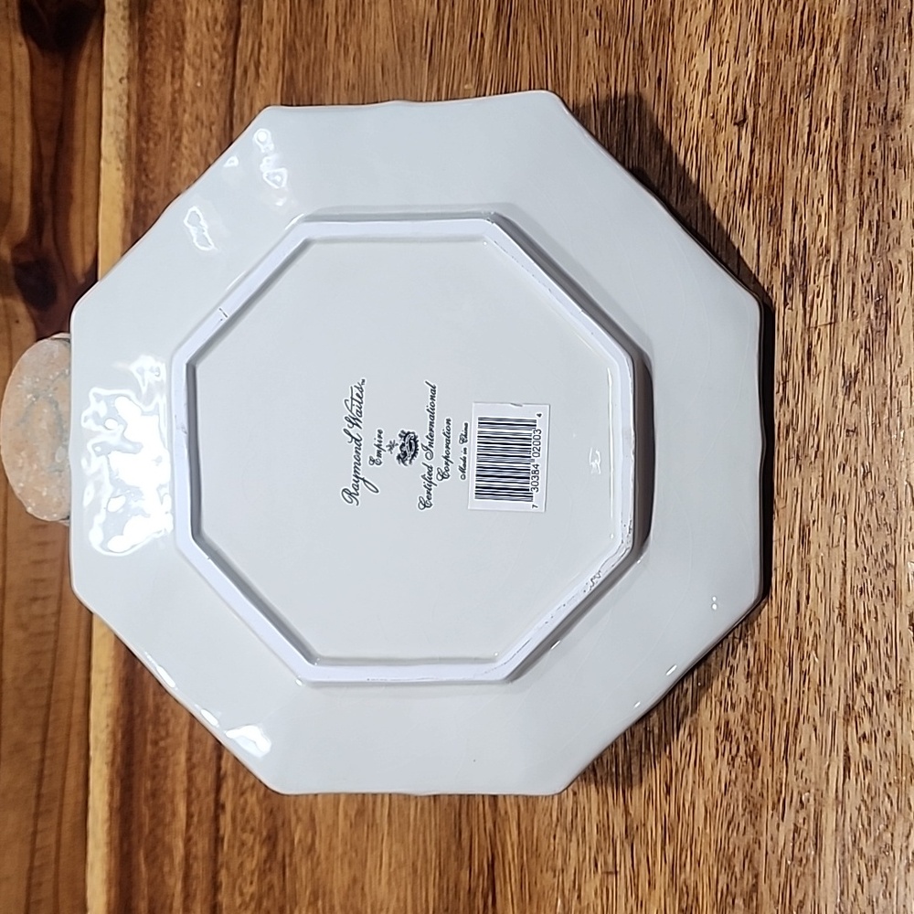 Raymond Waites Octagonal Zebra Accent Plate - Neutral Basketweave Frame - Picture 3 of 4